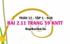 Bài 2.11 trang 59 Toán 12 tập 1 Kết nối tri thức